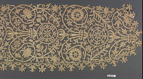 Punto in aria lace border. Italy, the 16th-17th century