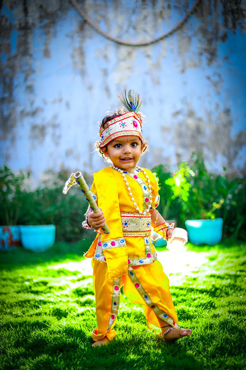 tiny Indian toddler folk costume