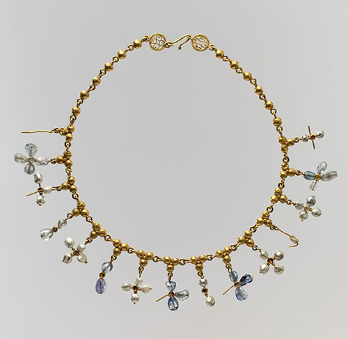 necklace with lovely pendant crosses, Byzantine, the 6th-7th century