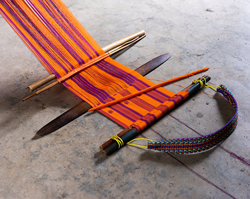 Backstrap weaving loom