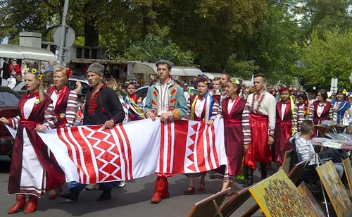 Parade of national embroidered clothing in Ukraine