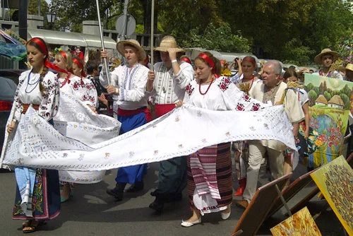 Parade of national embroidered clothing in Ukraine