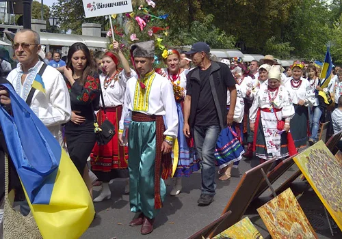 Parade of national embroidered clothing in Ukraine