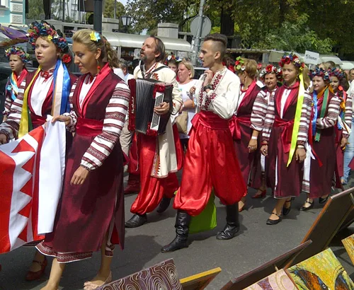 Parade of national embroidered clothing in Ukraine