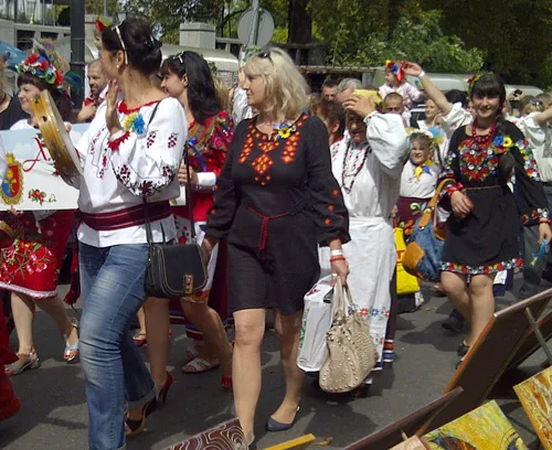 Parade of national embroidered clothing in Ukraine