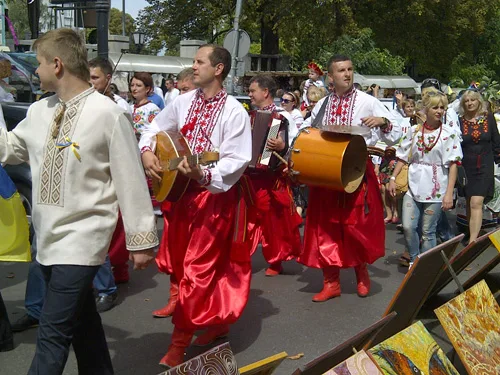 Parade of national embroidered clothing in Ukraine