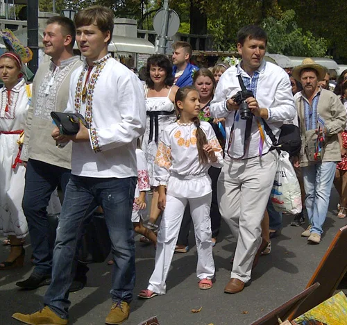 Parade of national embroidered clothing in Ukraine