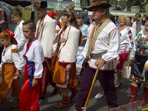 Parade of national embroidered clothing in Ukraine