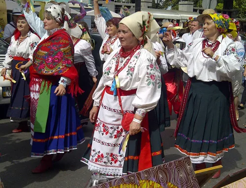 Parade of national embroidered clothing in Ukraine