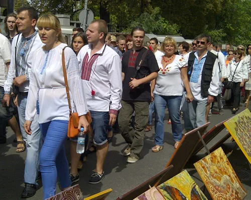 Parade of national embroidered clothing in Ukraine