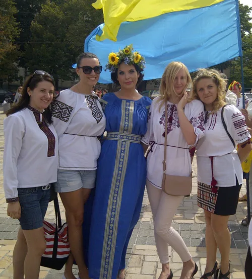 Parade of national embroidered clothing in Ukraine