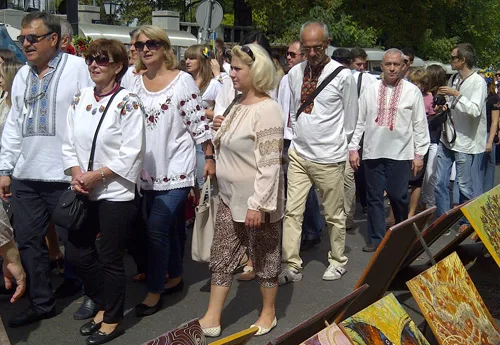 Parade of national embroidered clothing in Ukraine