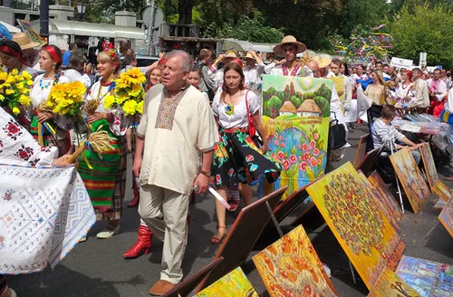 Parade of national embroidered clothing in Ukraine