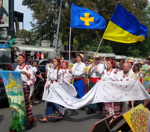 Parade of national embroidered clothing in Ukraine