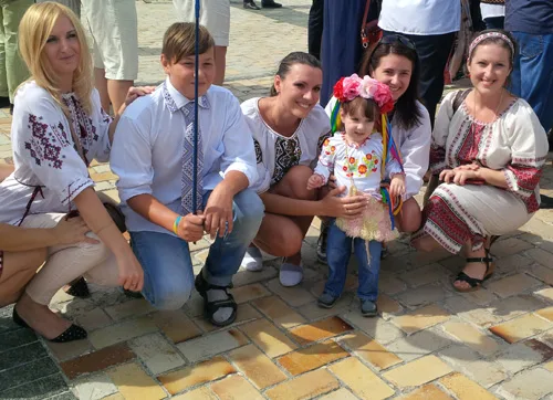 Parade of national embroidered clothing in Ukraine