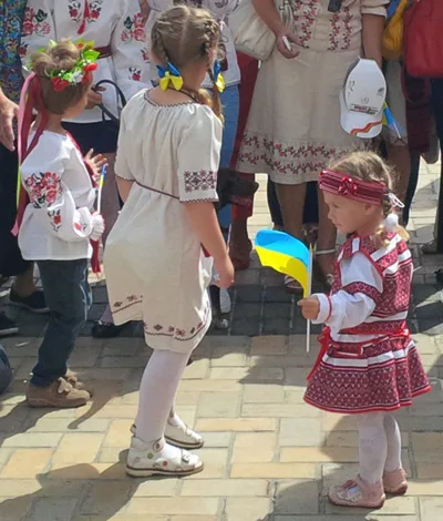 Parade of national embroidered clothing in Ukraine