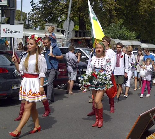 Parade of national embroidered clothing in Ukraine