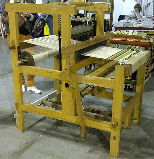 Ukrainian vintage wooden loom