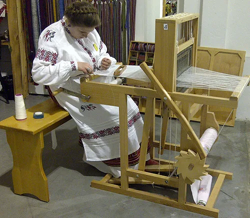 modern Ukrainian wooden weaving loom