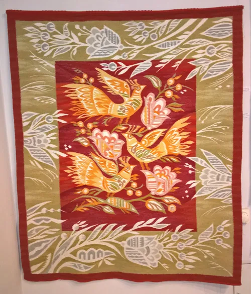 Hand-woven carpet from Poltava region of Ukraine