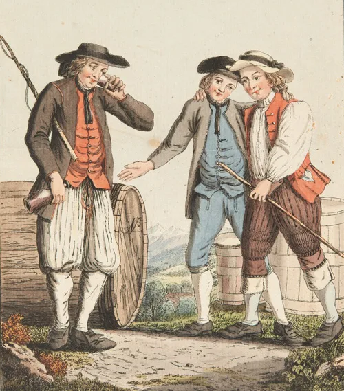 Men in national costumes from Canton of Fribourg