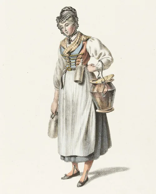 Woman in traditional outfit from Canton of Graubünden