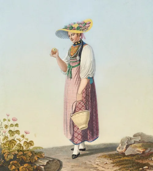 Woman attired in traditional outfit from Canton of Unterwalden