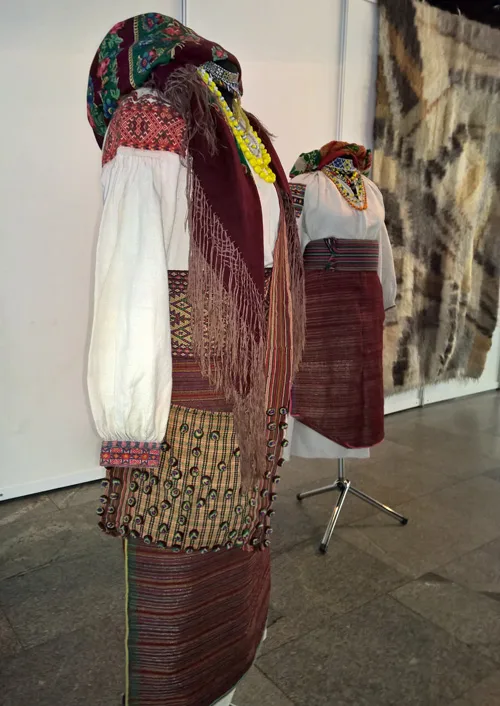 Vintage female traditional clothing typical for Carpathians Ukraine