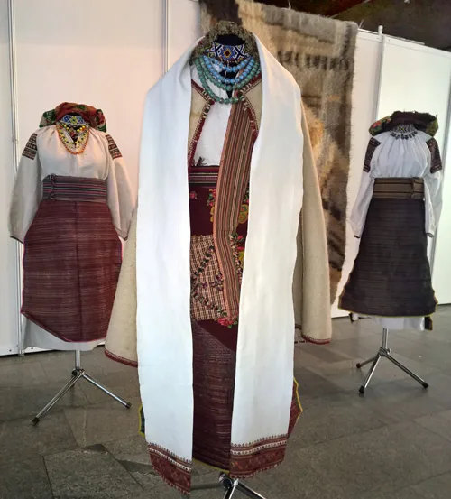 Vintage traditional women's outfits from Carpathian region of Ukraine