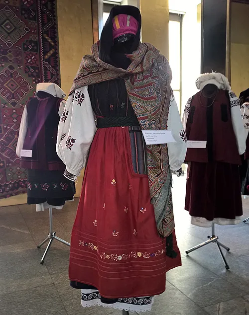 Very bright and festive female clothing of married woman from Chernihiv region northern Ukraine
