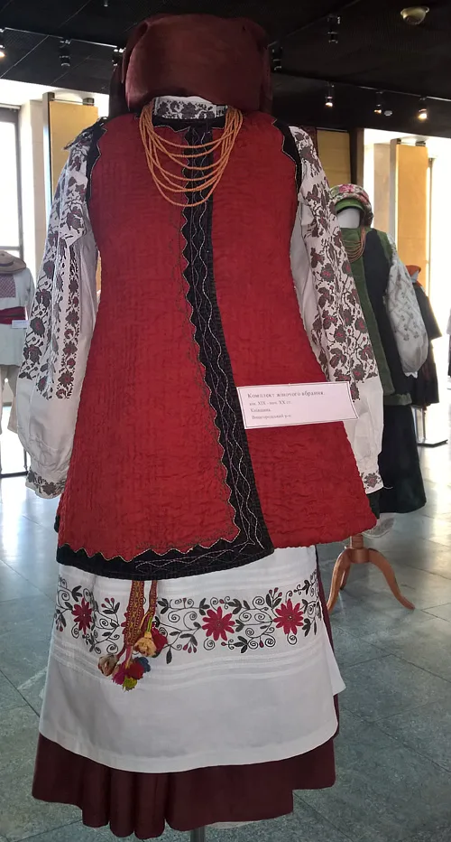 Bright female dress of married woman from Kyiv region central Ukraine