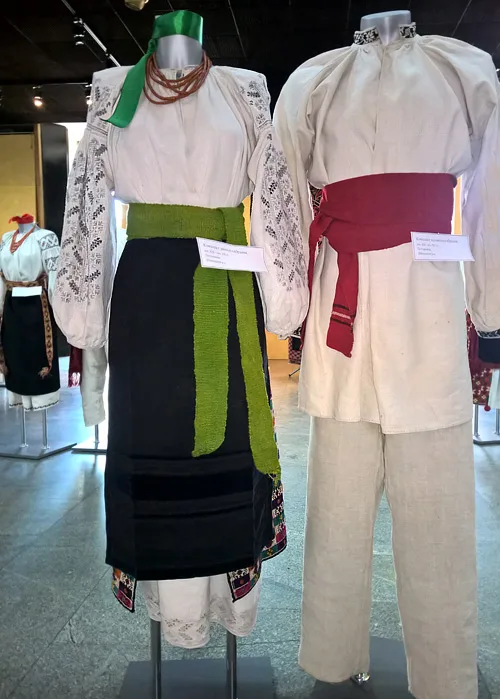 Male and female national attire from Poltava region central Ukraine