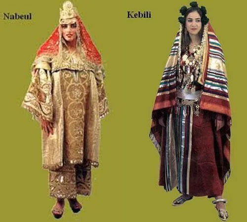 Tunisian folk dresses from Nabeul and Kebili