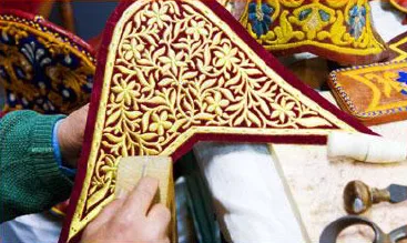 beautiful and intricate embroidery on velvet Part of Tunisian traditional outfit