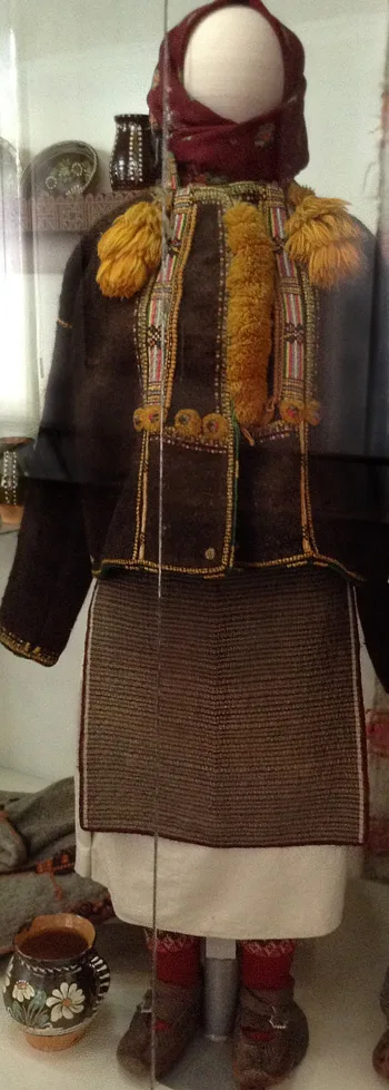 Traditional female costume from Rakhiv district Transcarpathian region of Ukraine early 20th century