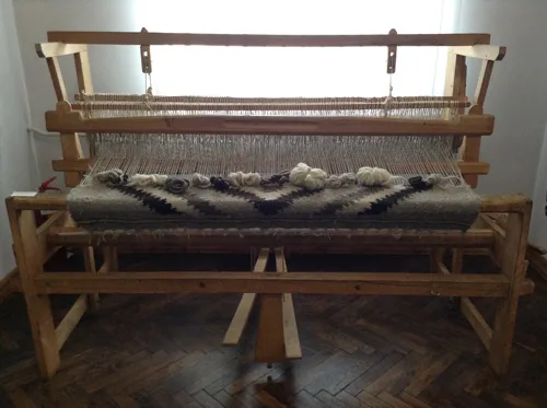 Vintage weaving loom from Carpathian region of Ukraine