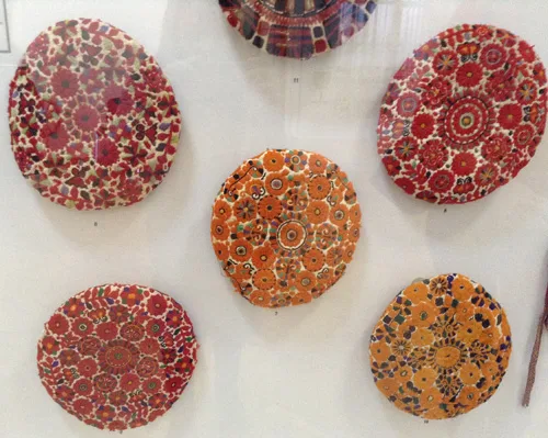 Vintage women's headdresses ochipok from different regions of Ukraine with embroidered patterns