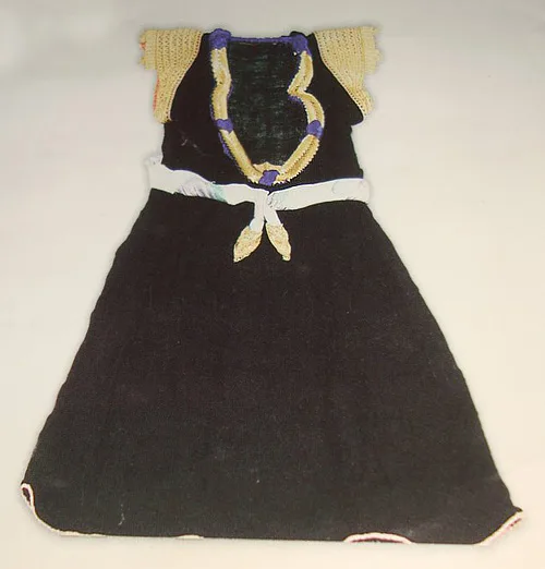 Tunisian vintage black jebba loose tunic with short sleeves