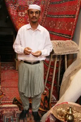 Traditional costume of Algeria. Three civilizations are mixed in the design of Algerian folk dress