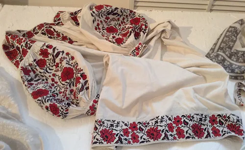 Richly embroidered young girl’s traditional shirt