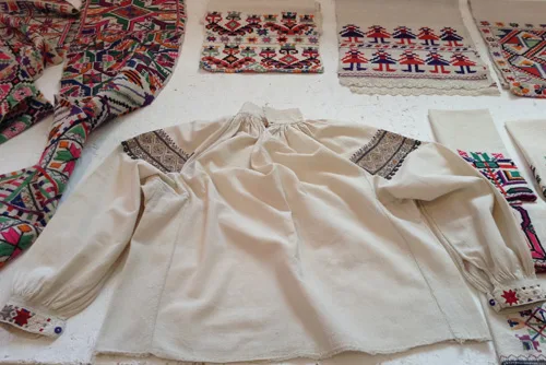 Authentic embroidered shirt of teenager