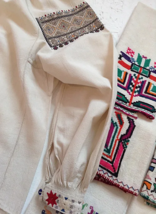 Authentic embroidered shirt of teenager