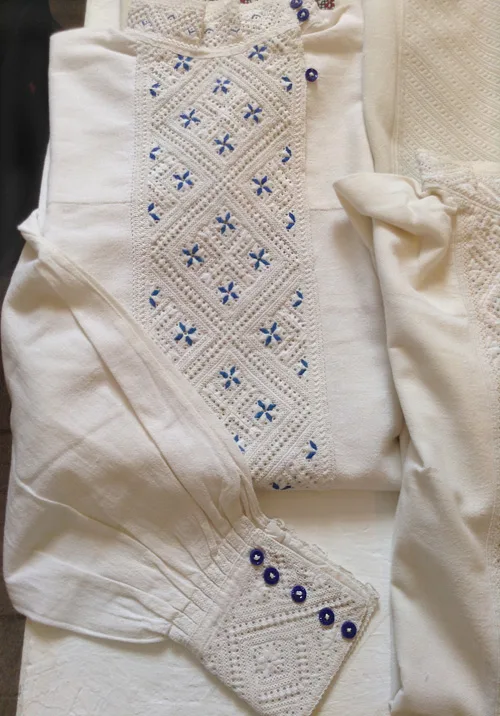 Ukrainian male festive shirt with elaborate needlework
