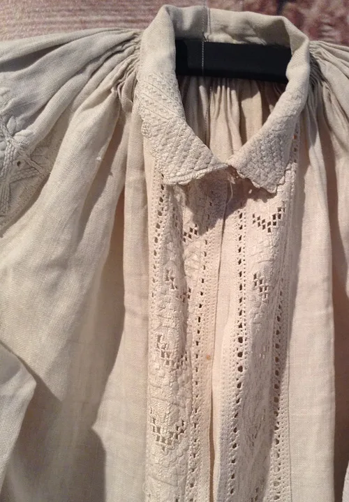 Women’s traditional shirt with whitework and cutting from Zhytomyr region of Ukraine