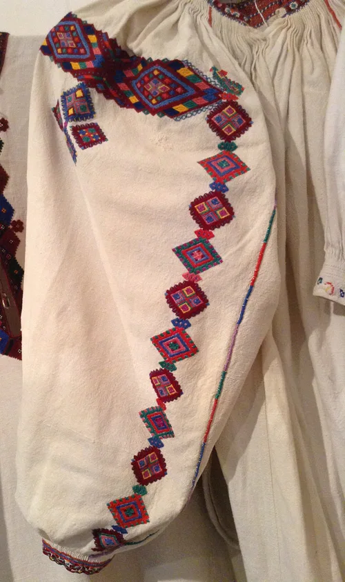 embroidery on the sleeve of female shirt from Transcarpathian region of Ukraine