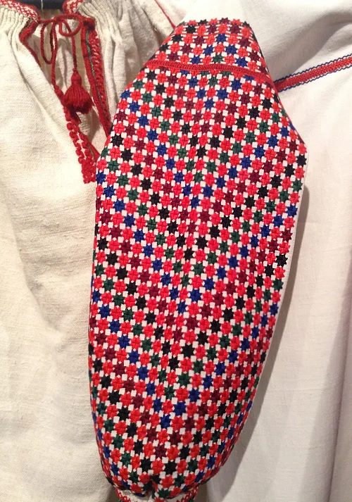 Richly embroidered sleeve of women’s bridal shirt from Pokuttya region western part of Ukraine
