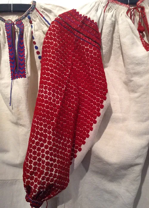 Richly embroidered sleeve of women’s shirt from Pokuttya region western part of Ukraine