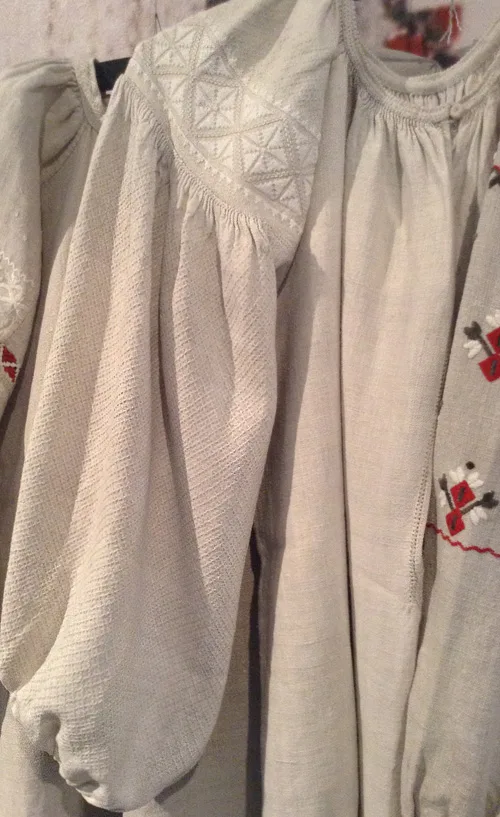 Embroidery design on the sleeve of women’s shirt from Chernihiv region northern Ukraine