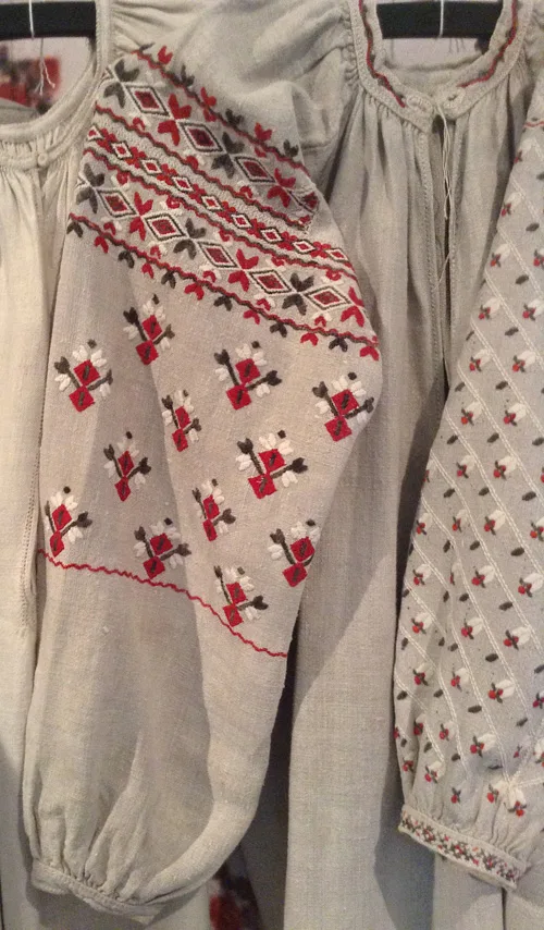 Embroidery design on the sleeve of women’s shirt from Chernihiv region northern Ukraine