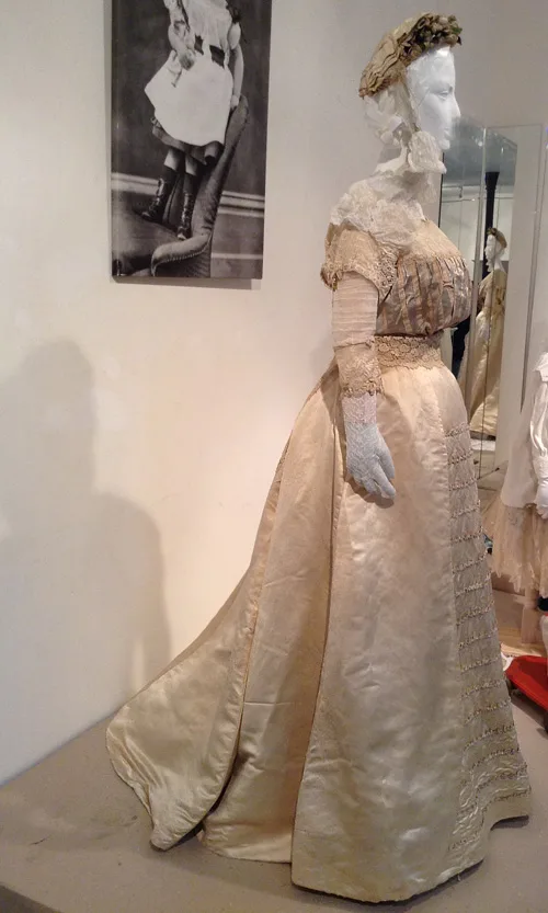 Female visiting dress Ukraine 1894 Blouse skirt headdress and gloves